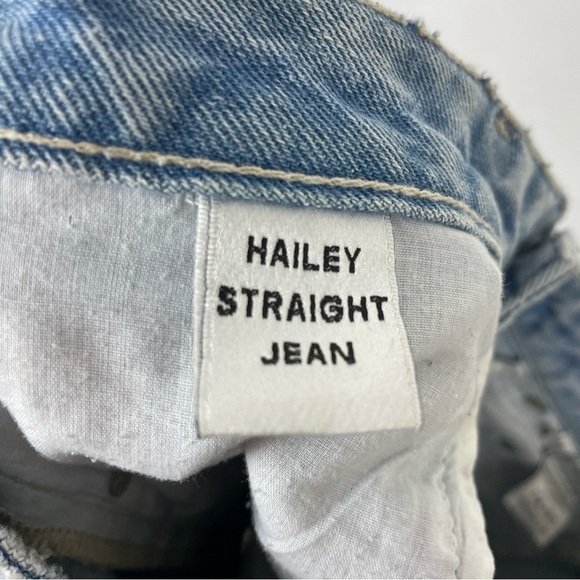 TULAROSA size 27 Hailey Straight Jeans Distressed raw hem light wash - Picture 7 of 9
